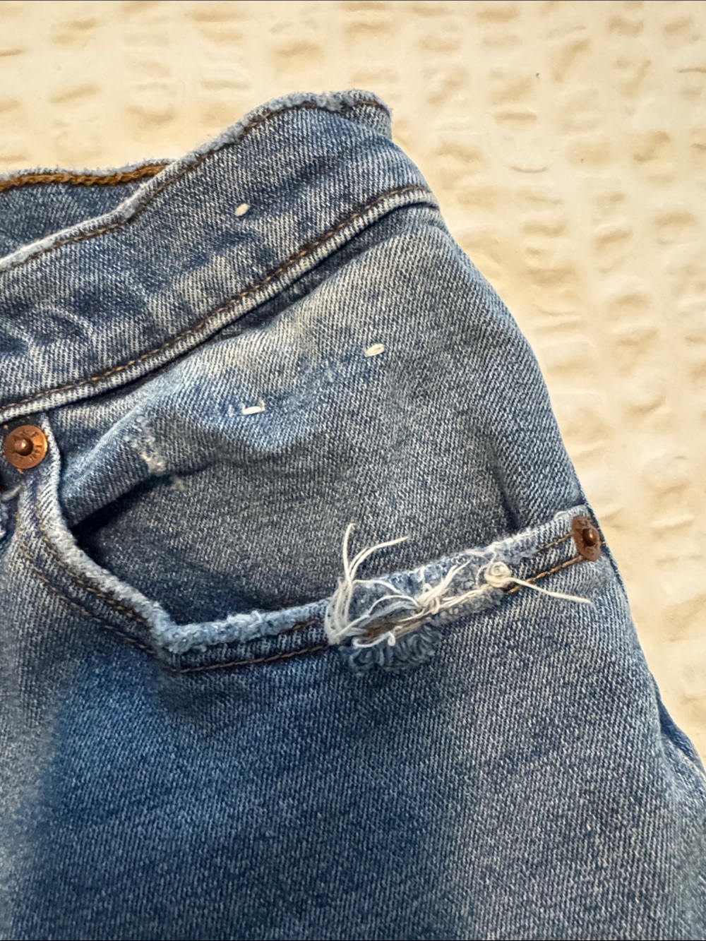 Abercrombie and fitch Casual Wide-Leg Blue Women's Jeans distressed - Picture 4 of 5